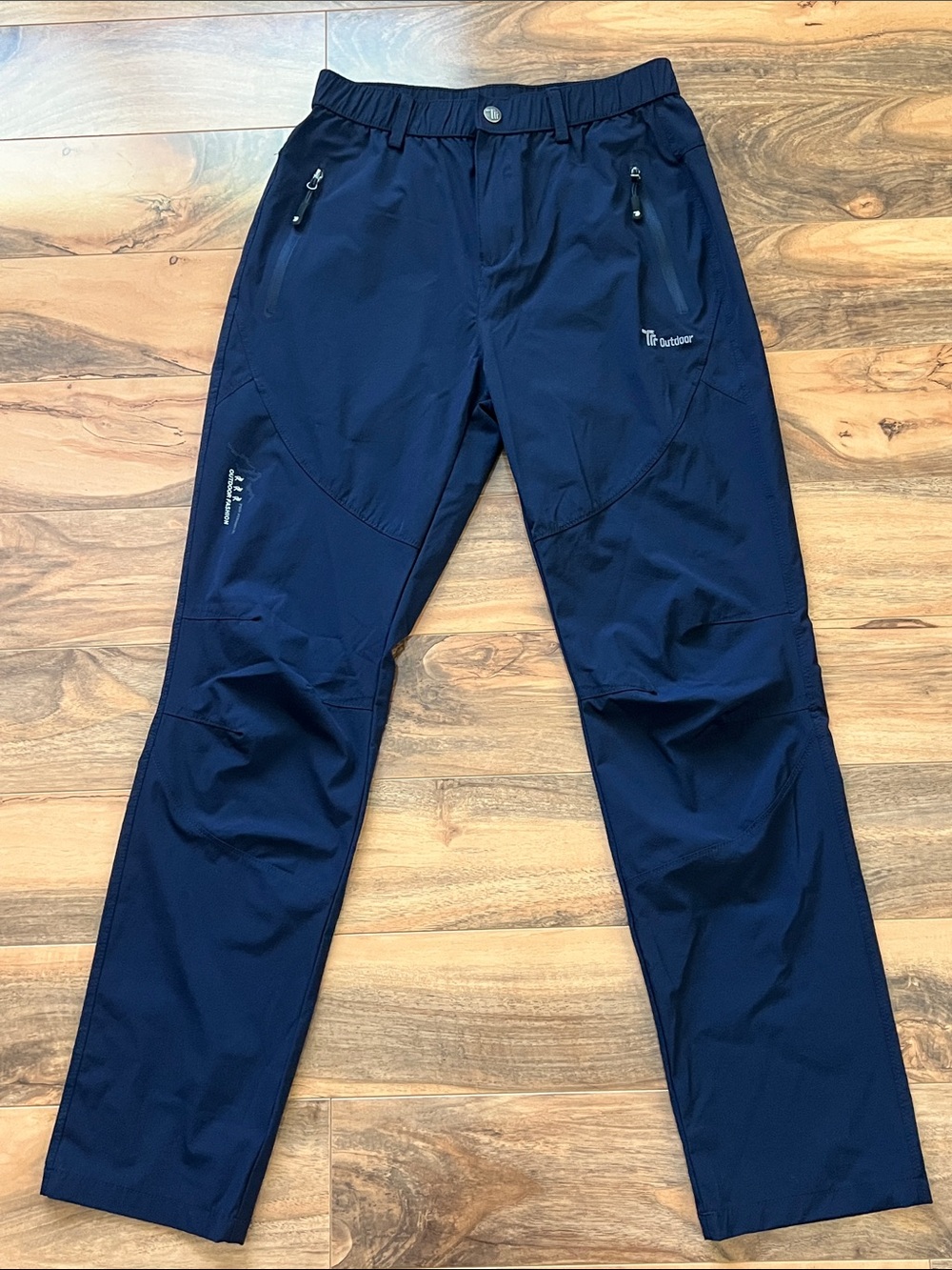 TF Outdoor Hiking Travel Pants Men’s Small Quick Dry Zip Pocket Navy